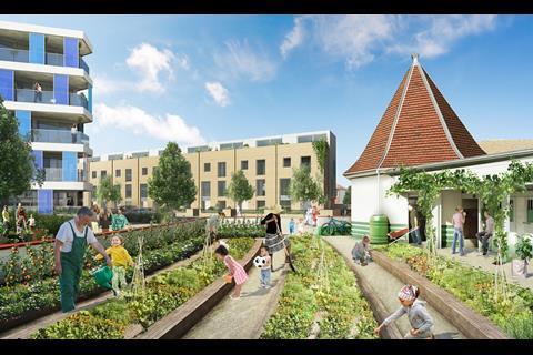 Walthamstow image shows pocket allotments and community space